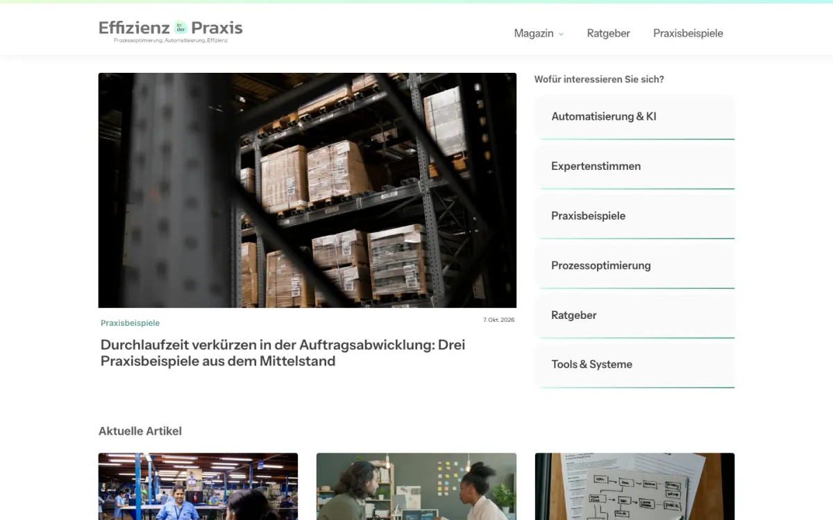 Startseite des Fachportals effizienzpraxis.de