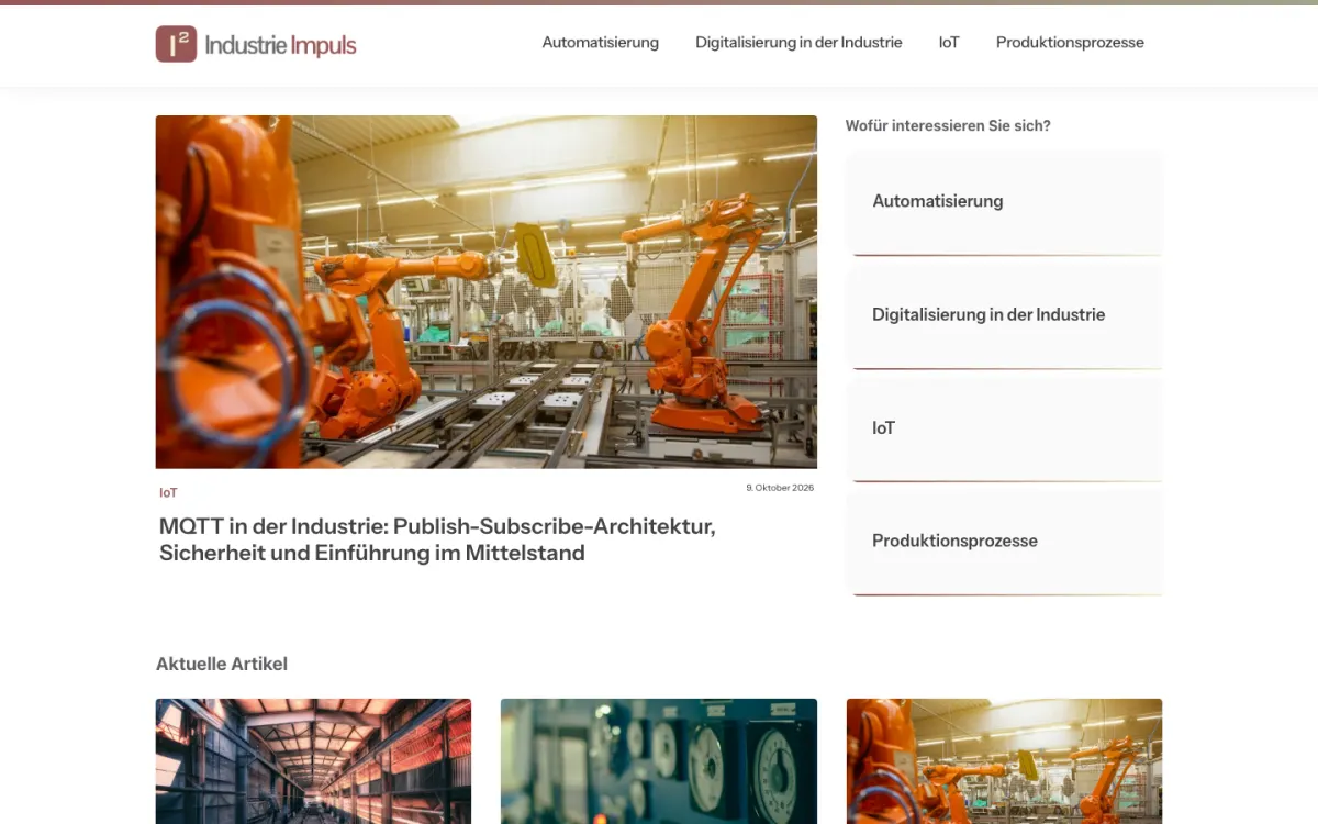 Startseite des Fachportals industrieimpuls.de
